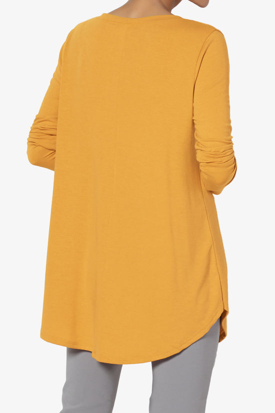 Ramada Long Sleeve Flowy Jersey Top MUSTARD_2