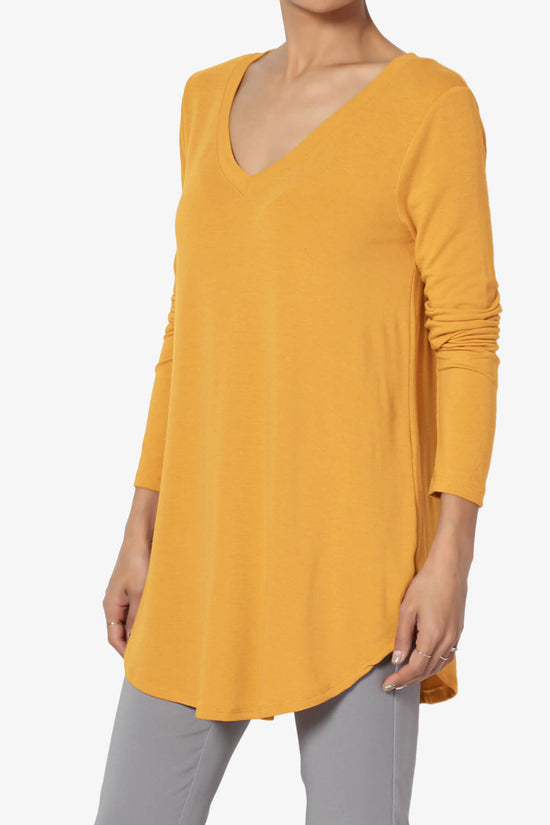 Ramada Long Sleeve Flowy Jersey Top MUSTARD_3