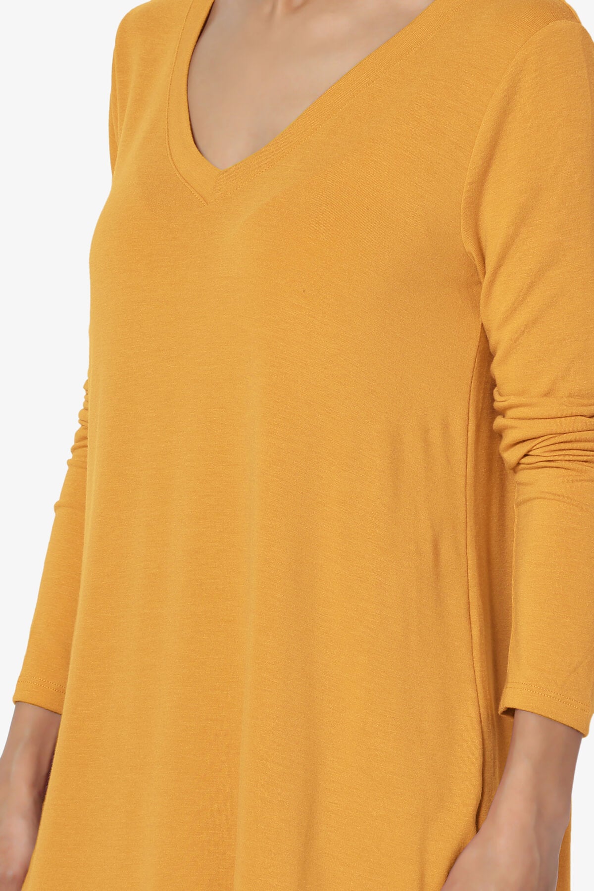 Ramada Long Sleeve Flowy Jersey Top MUSTARD_5