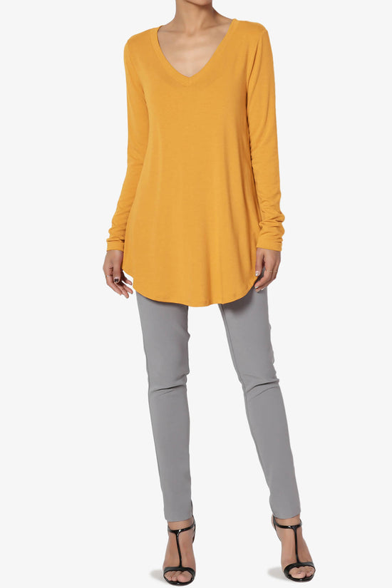 Ramada Long Sleeve Flowy Jersey Top MUSTARD_6