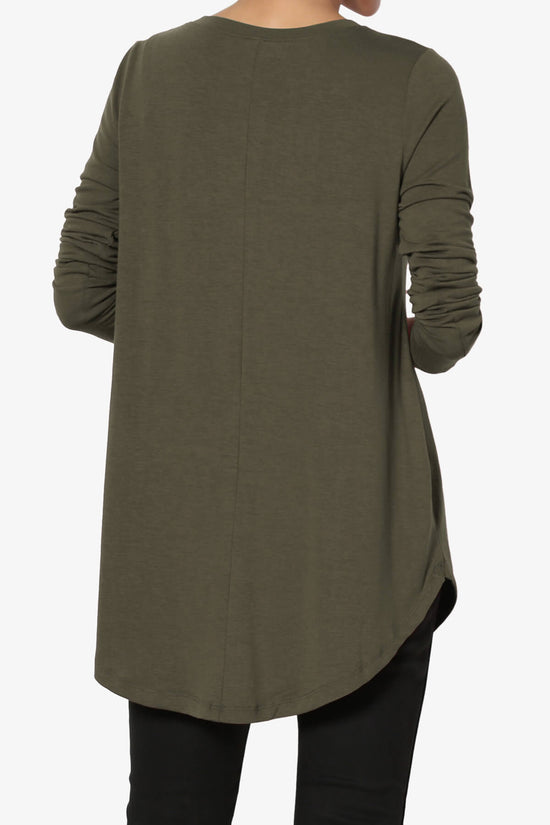 Ramada Long Sleeve Flowy Jersey Top OLIVE_2