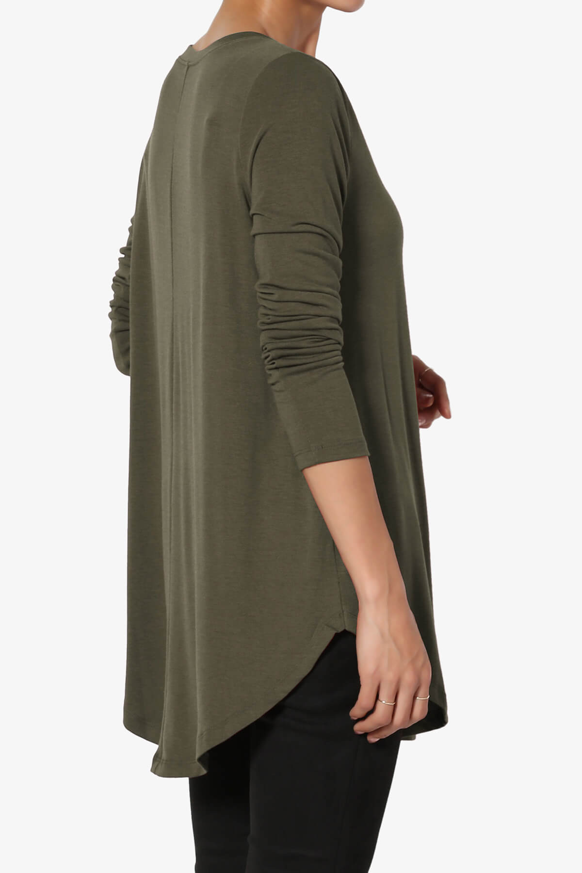 Ramada Long Sleeve Flowy Jersey Top OLIVE_4