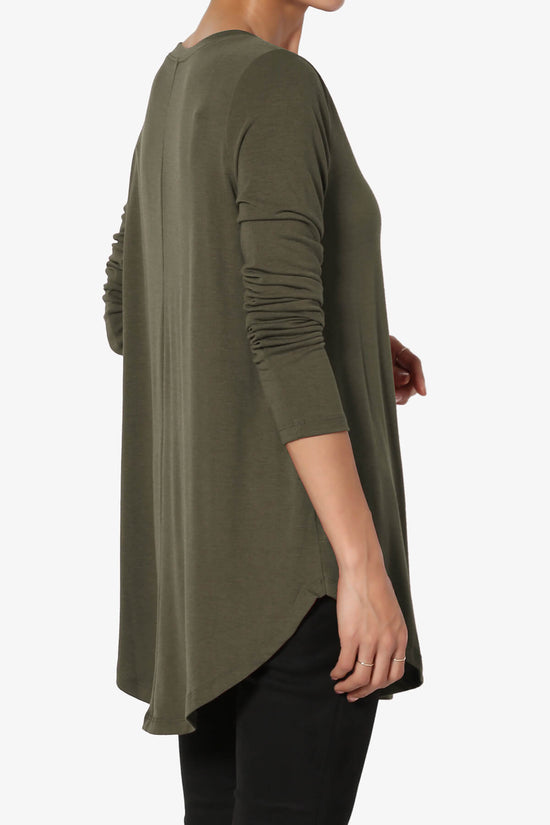 Ramada Long Sleeve Flowy Jersey Top OLIVE_4