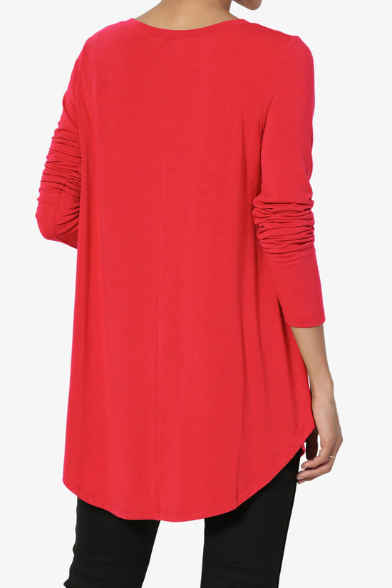 Ramada Long Sleeve Flowy Jersey Top RED_2