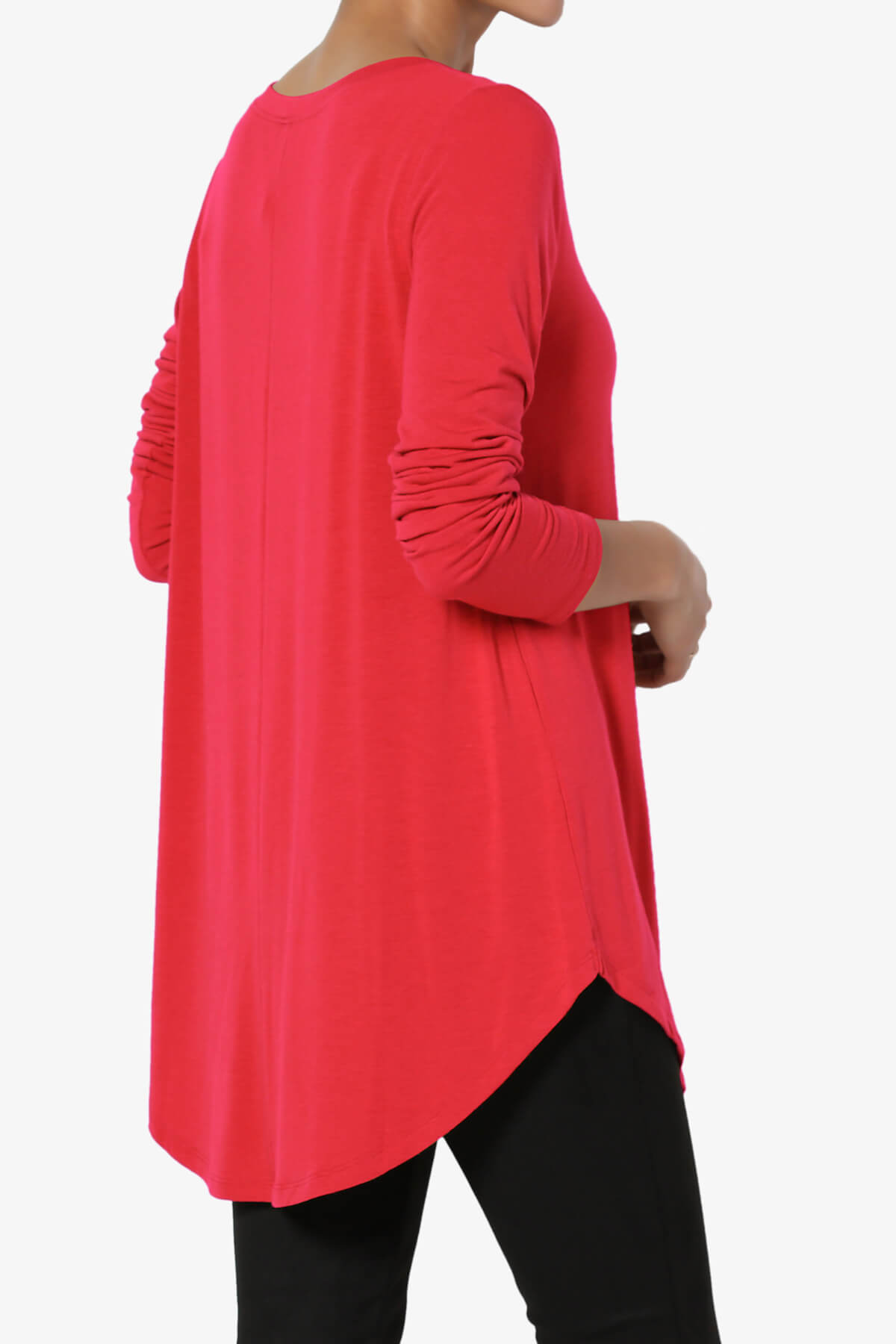 Ramada Long Sleeve Flowy Jersey Top RED_4