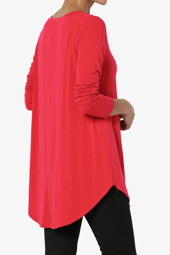 Ramada Long Sleeve Flowy Jersey Top RED_4