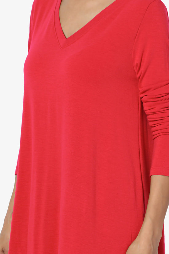 Ramada Long Sleeve Flowy Jersey Top RED_5