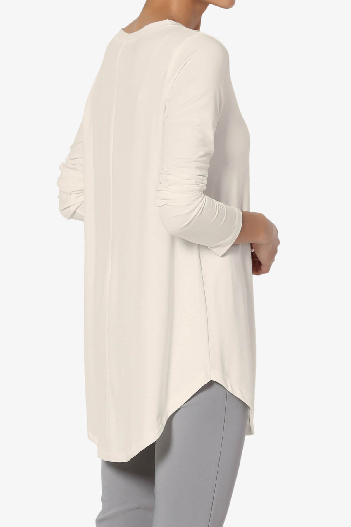 Ramada Long Sleeve Flowy Jersey Top SAND BEIGE_4