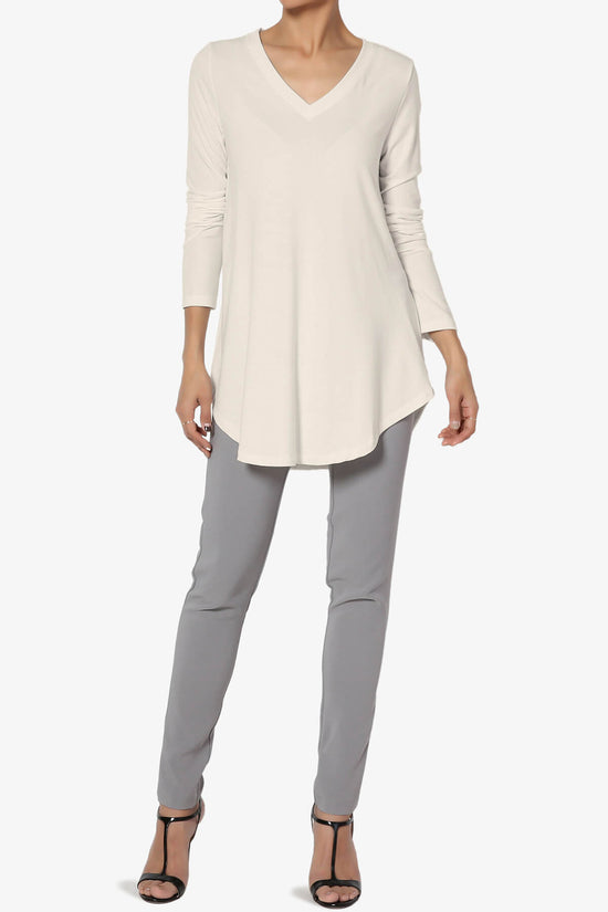 Ramada Long Sleeve Flowy Jersey Top SAND BEIGE_6