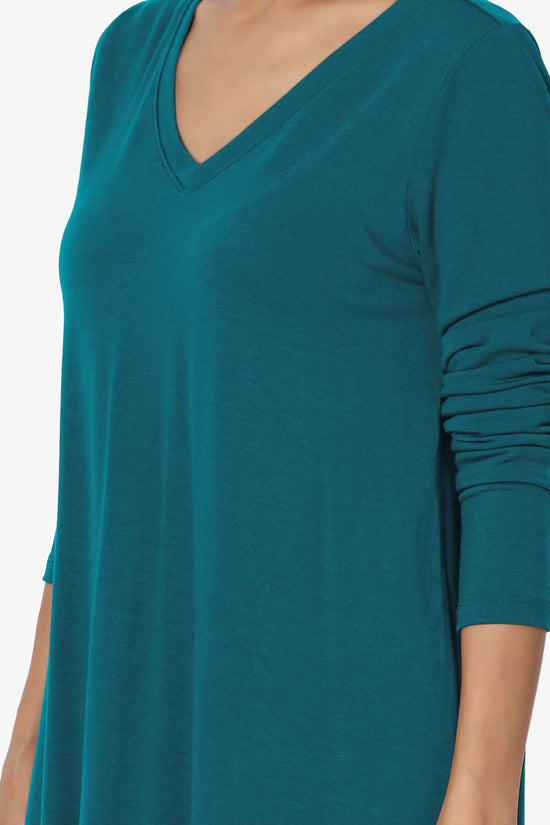 Ramada Long Sleeve Flowy Jersey Top TEAL_5