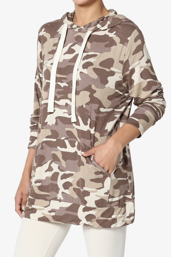 Kyra Camo Print Hoodie Tunic