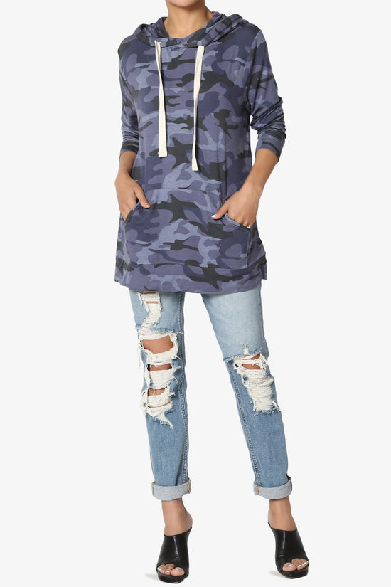 Kyra Camo Print Hoodie Tunic