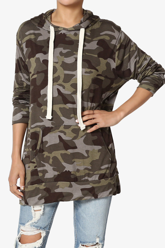 Kyra Camo Print Hoodie Tunic