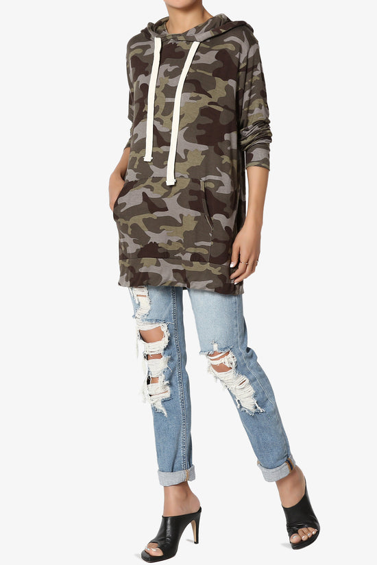 Kyra Camo Print Hoodie Tunic
