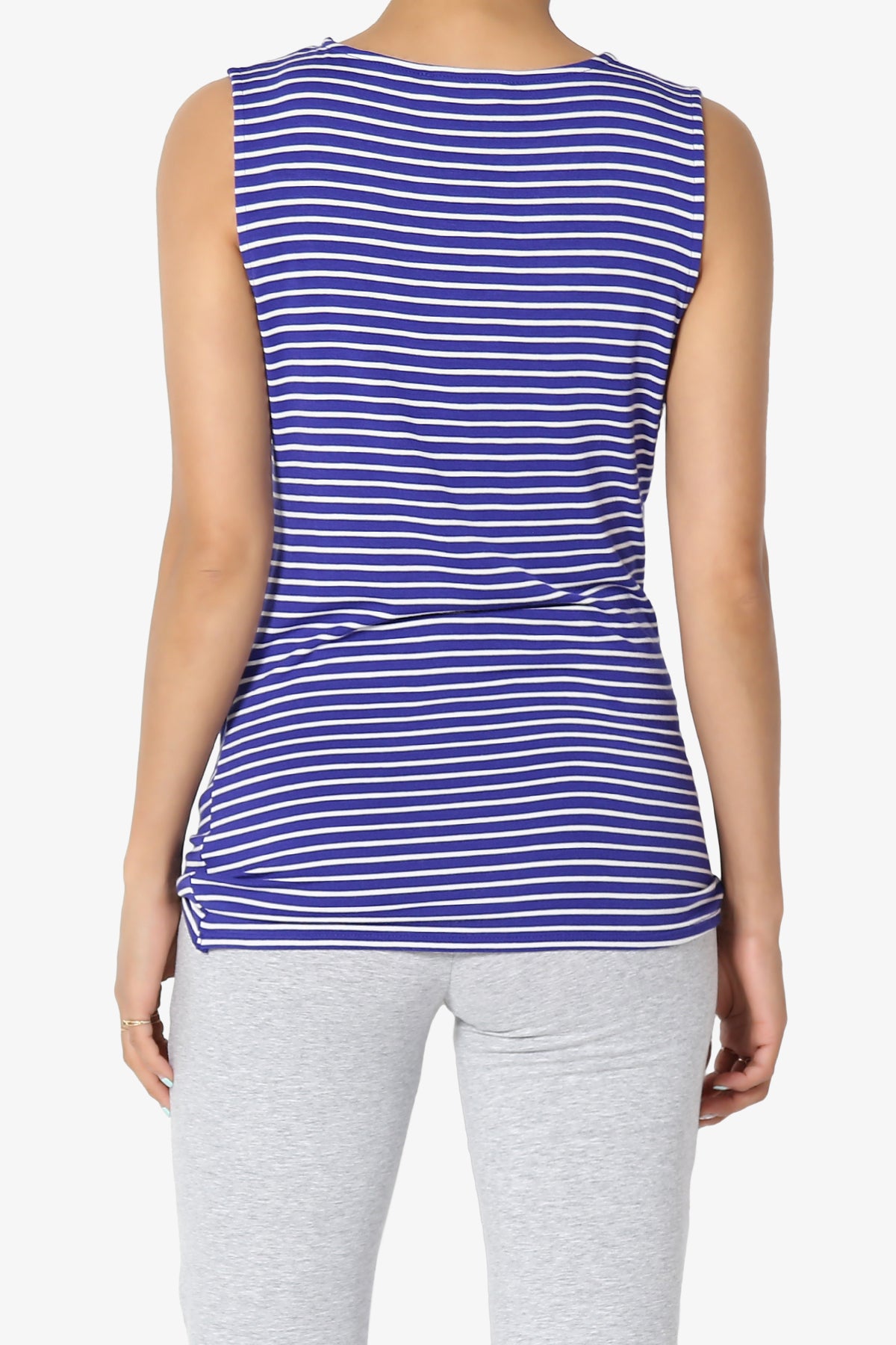 Flavor Sleeveless Striped Twisted Top