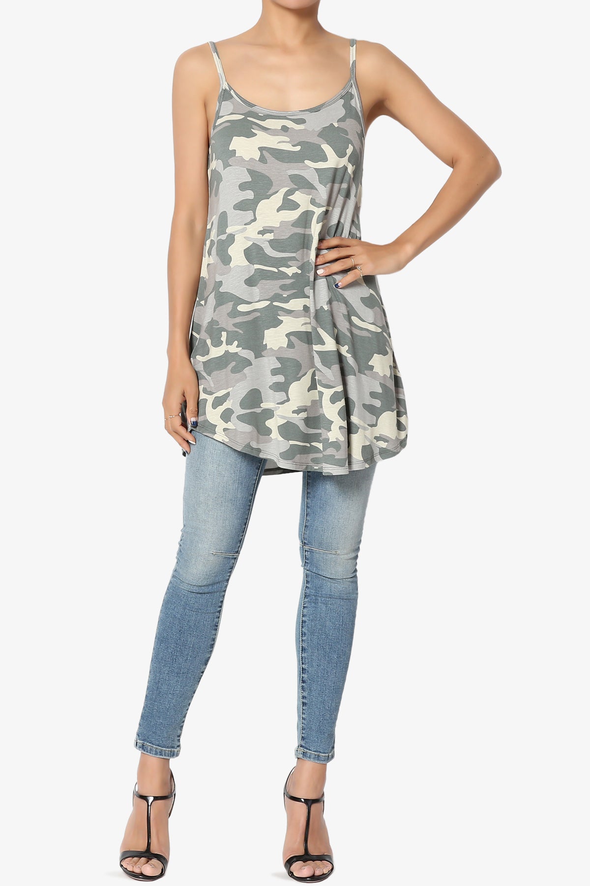 Chelsea Camo Scoop & V Neck Camisole Top