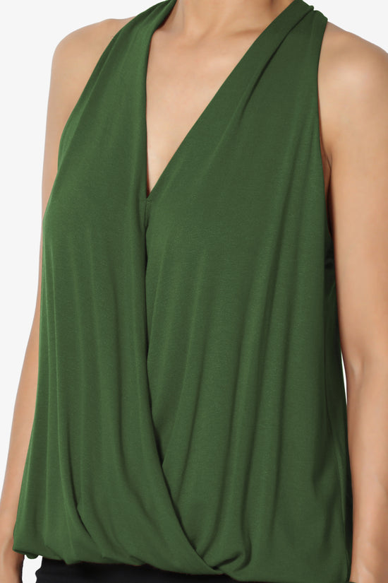 Tackle Halter Wrap Crepe Knit Top