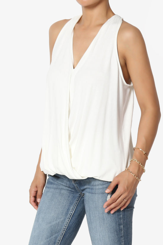 Tackle Halter Wrap Crepe Knit Top