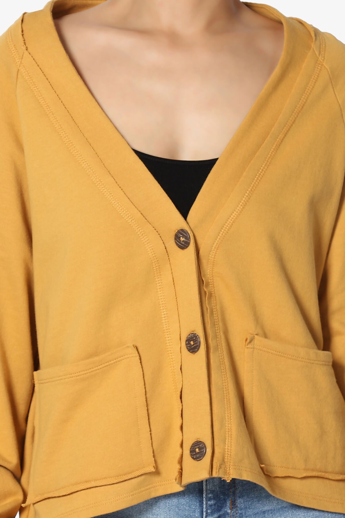 Embark Barrel Long Sleeve Terry Cardigan GOLDEN MUSTARD_5