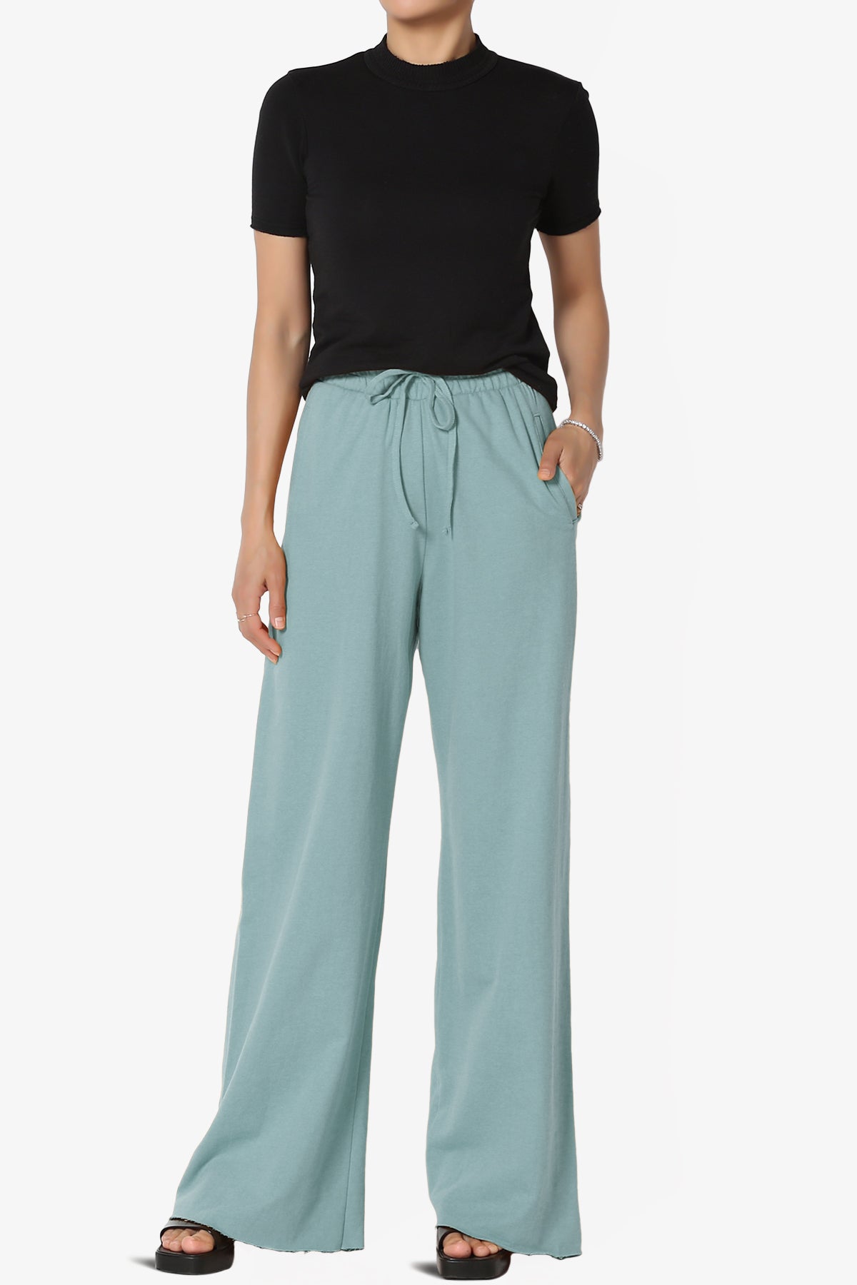 Nia Cotton Terry Wide Leg Track Pants PLUS