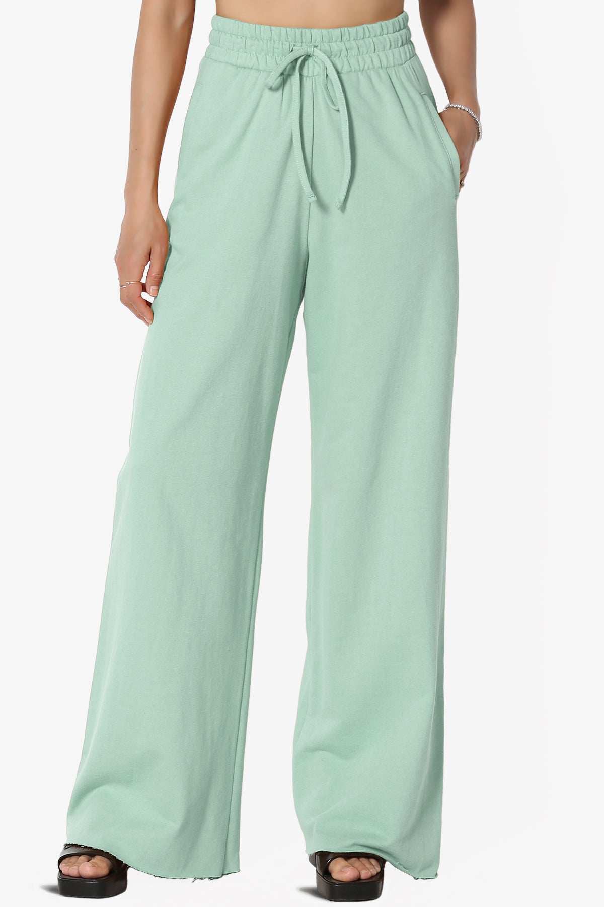 Nia Cotton Terry Wide Leg Track Pants PLUS