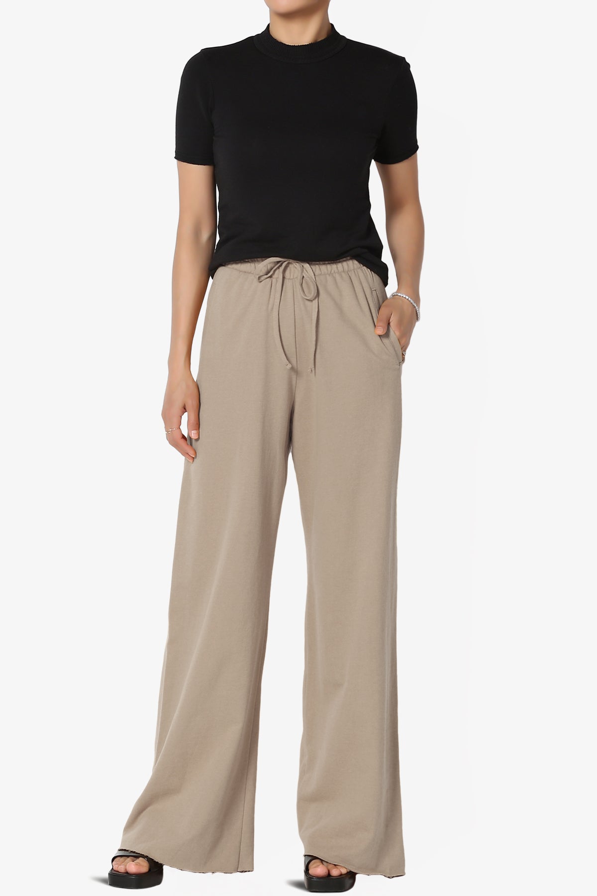 Nia Cotton Terry Wide Leg Track Pants PLUS