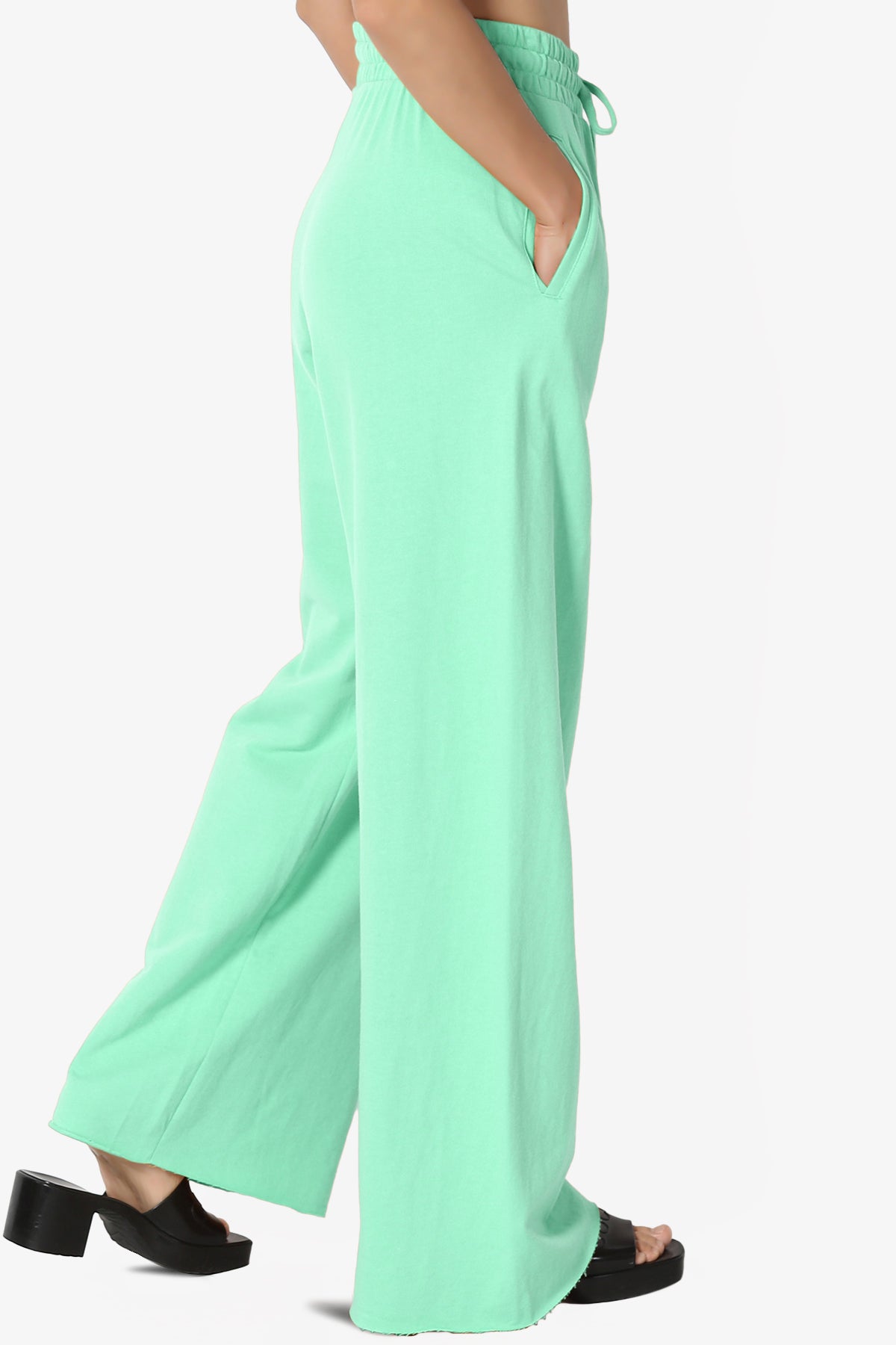 Nia Cotton Terry Wide Leg Track Pants PLUS