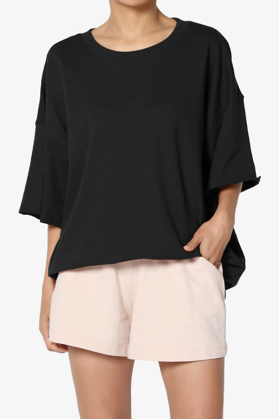 Danube Drop Shoulder Cotton Top BLACK_1