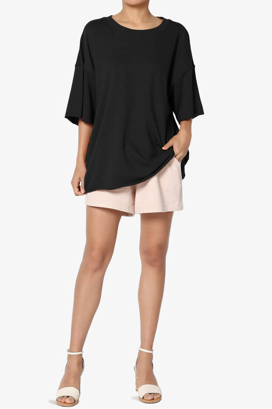 Danube Drop Shoulder Cotton Top BLACK_6