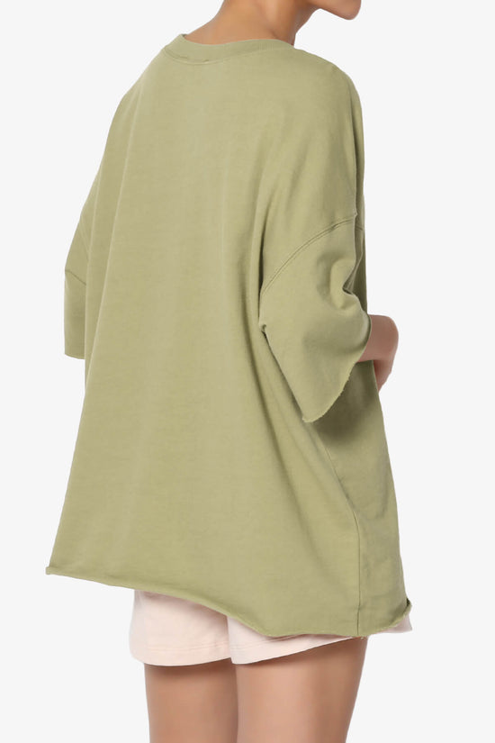 Danube Drop Shoulder Cotton Top KHAKI GREEN_4