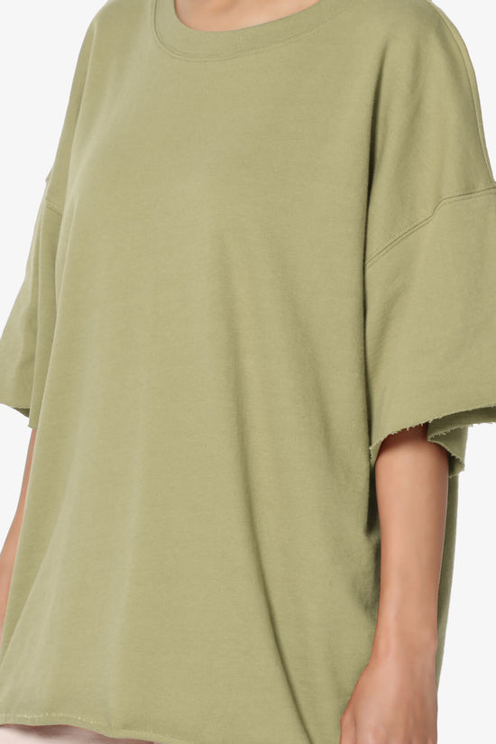 Danube Drop Shoulder Cotton Top KHAKI GREEN_5