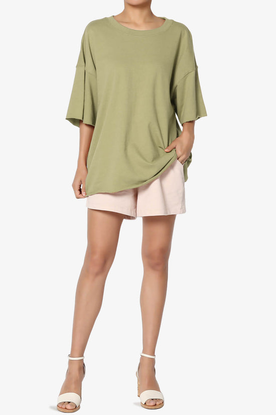 Danube Drop Shoulder Cotton Top KHAKI GREEN_6