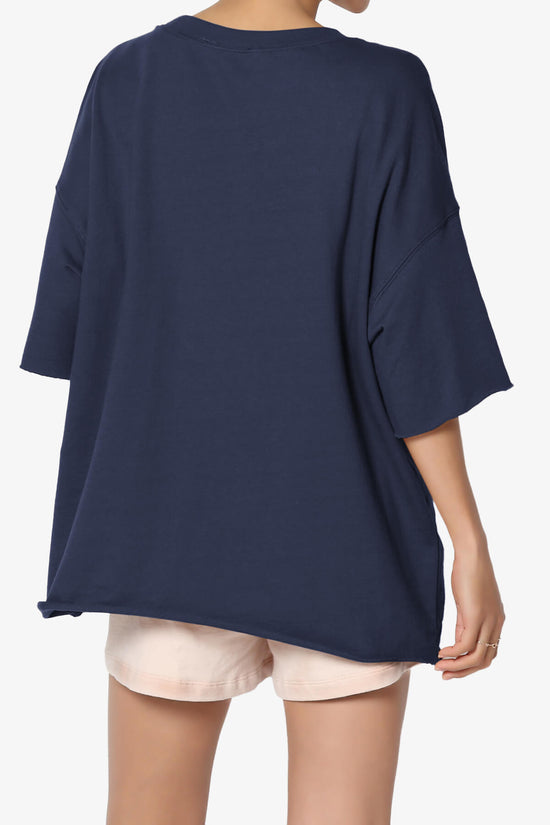 Danube Drop Shoulder Cotton Top NAVY_2