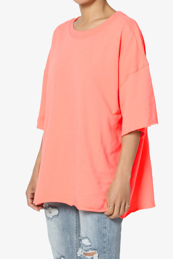 Danube Drop Shoulder Cotton Top NEON PEACH_3