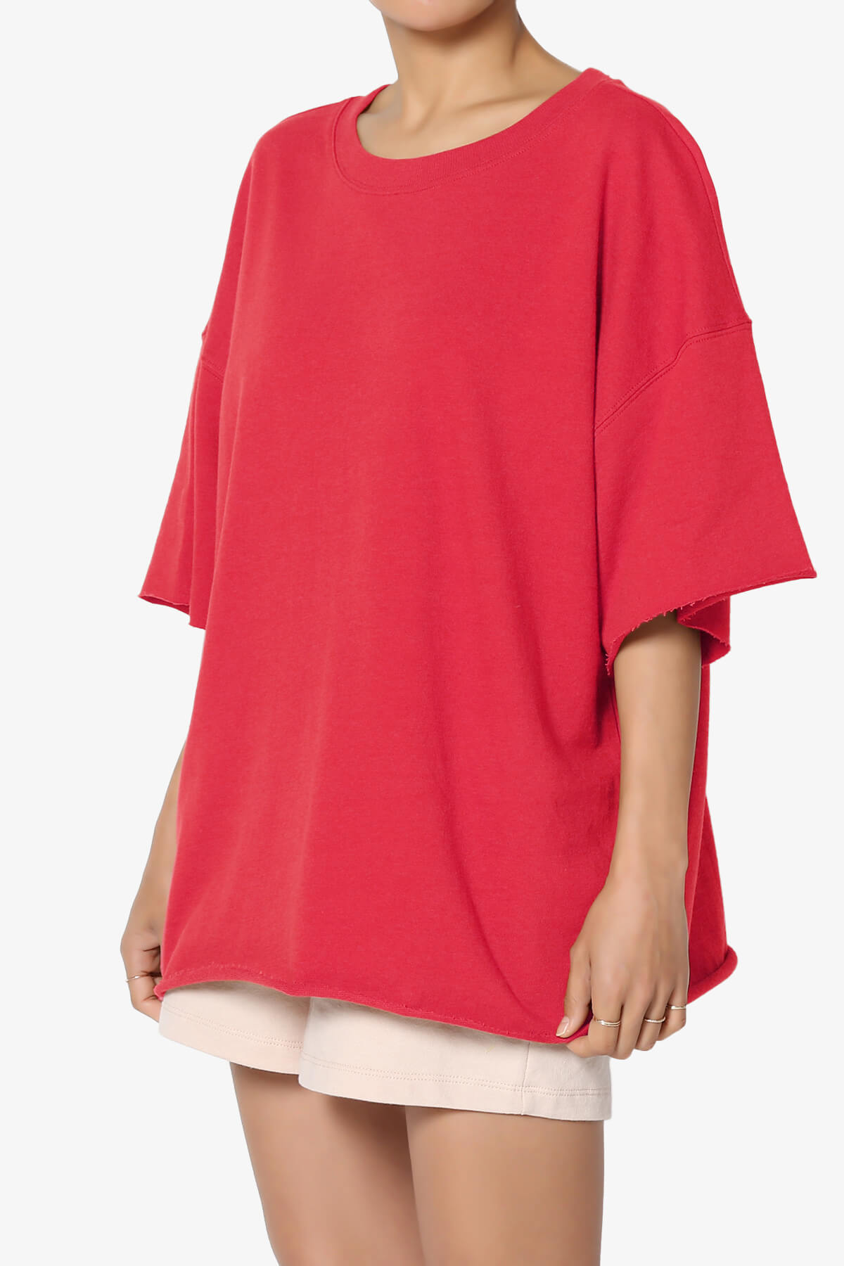 Danube Drop Shoulder Cotton Top RED_3