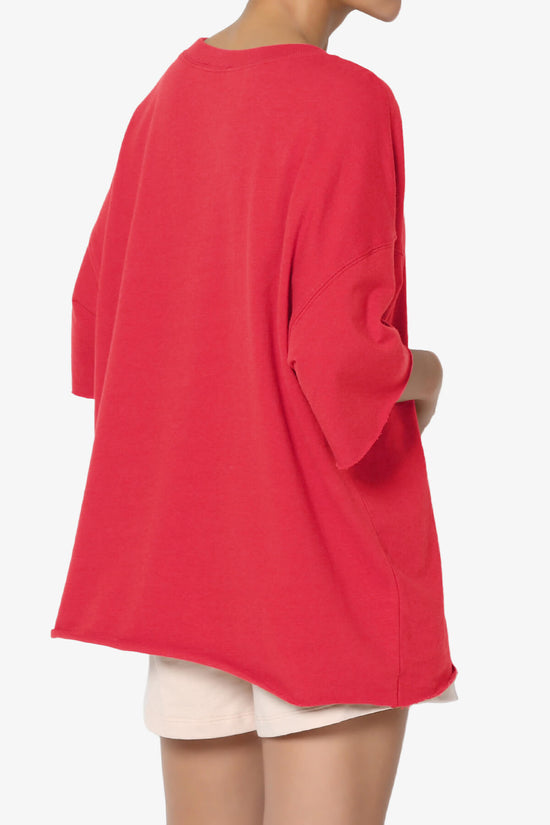 Danube Drop Shoulder Cotton Top RED_4