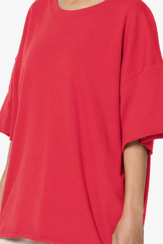 Danube Drop Shoulder Cotton Top RED_5