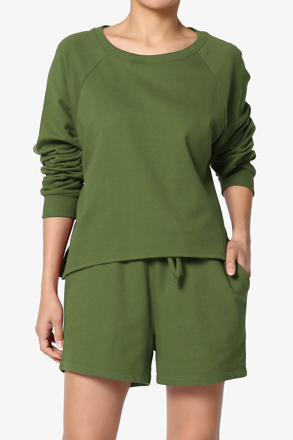 Crusade French Terry Oversized Crop Top & Shorts SET PLUS