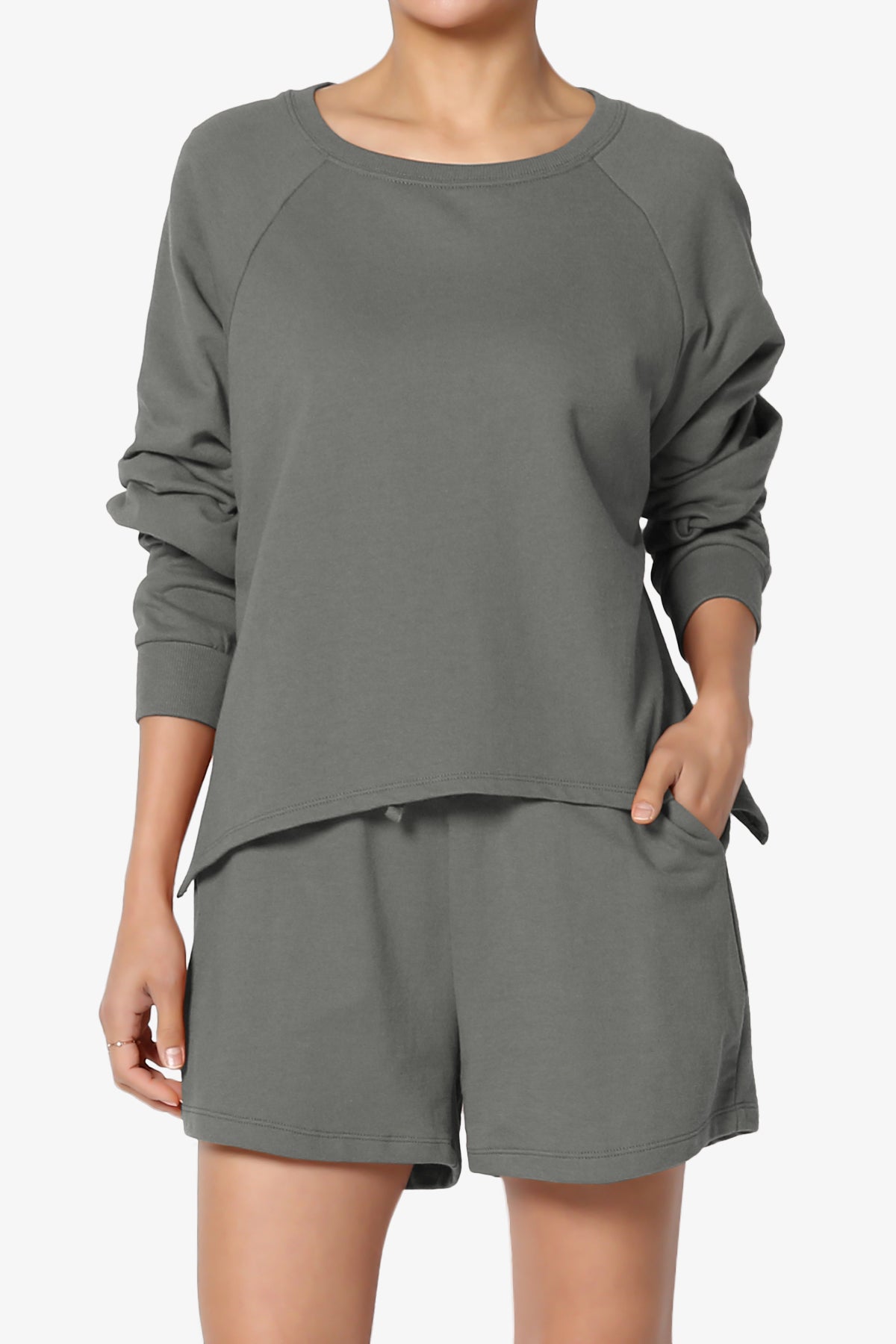 Crusade French Terry Oversized Crop Top & Shorts SET PLUS