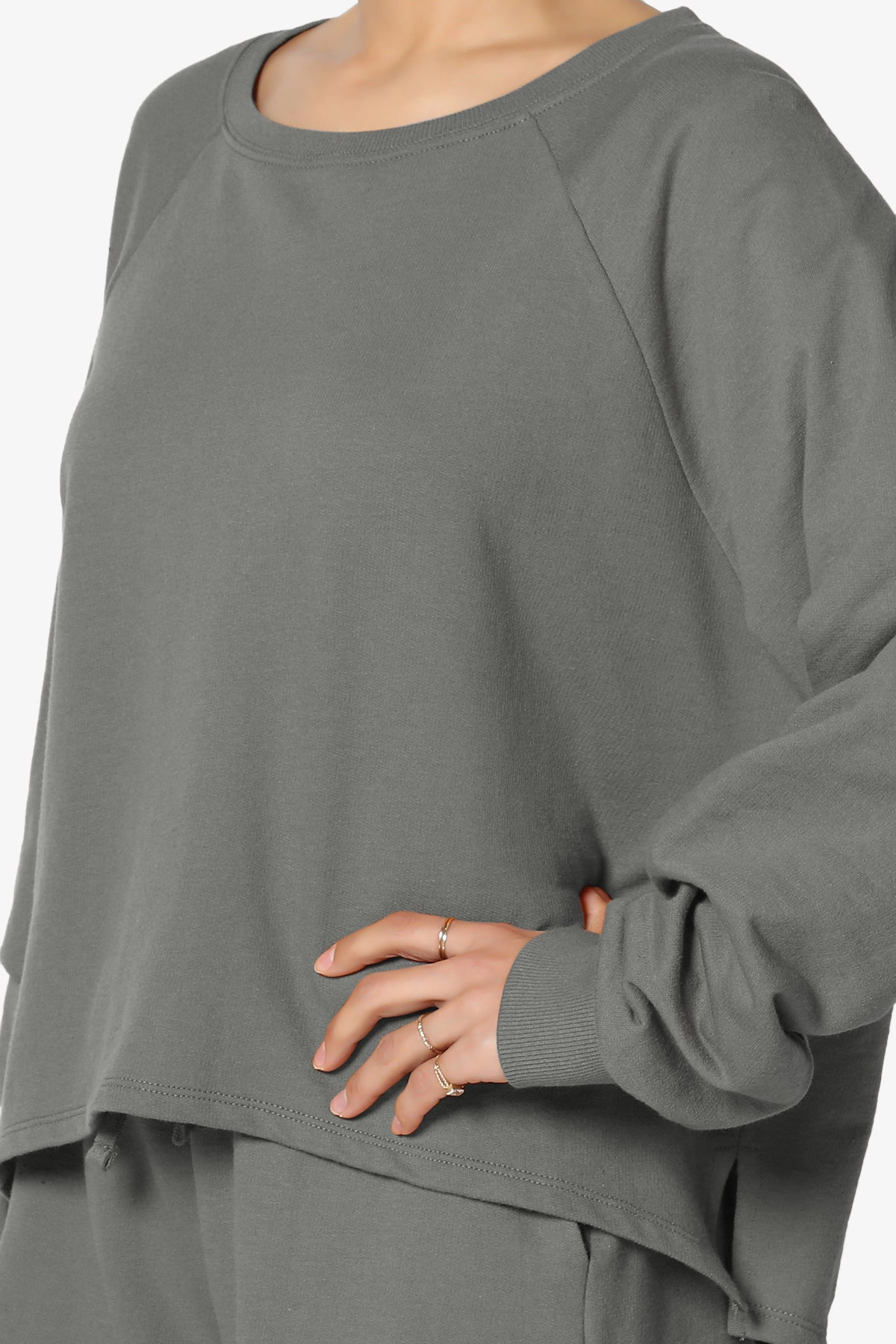 Crusade French Terry Oversized Crop Top & Shorts SET PLUS