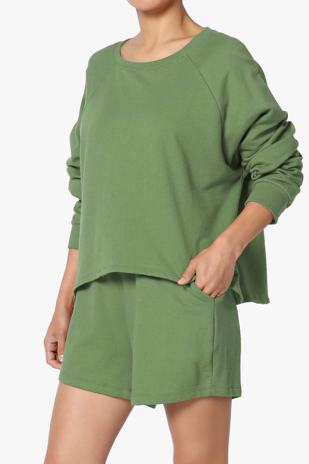 Crusade French Terry Oversized Crop Top & Shorts SET PLUS