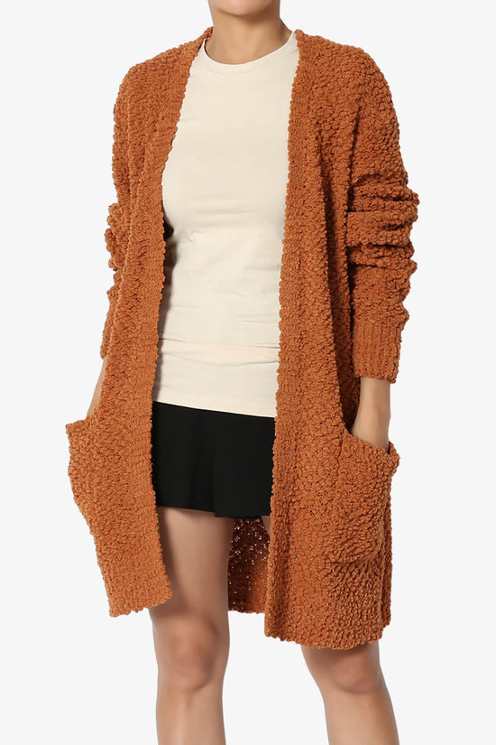 Barry Soft Popcorn Knit Sweater Cardigan ALMOND_1