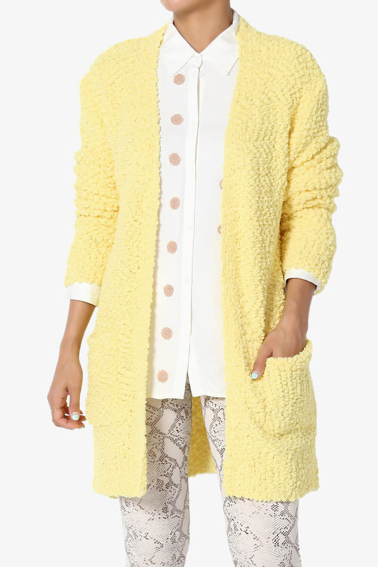Barry Soft Popcorn Knit Sweater Cardigan BANANA_1