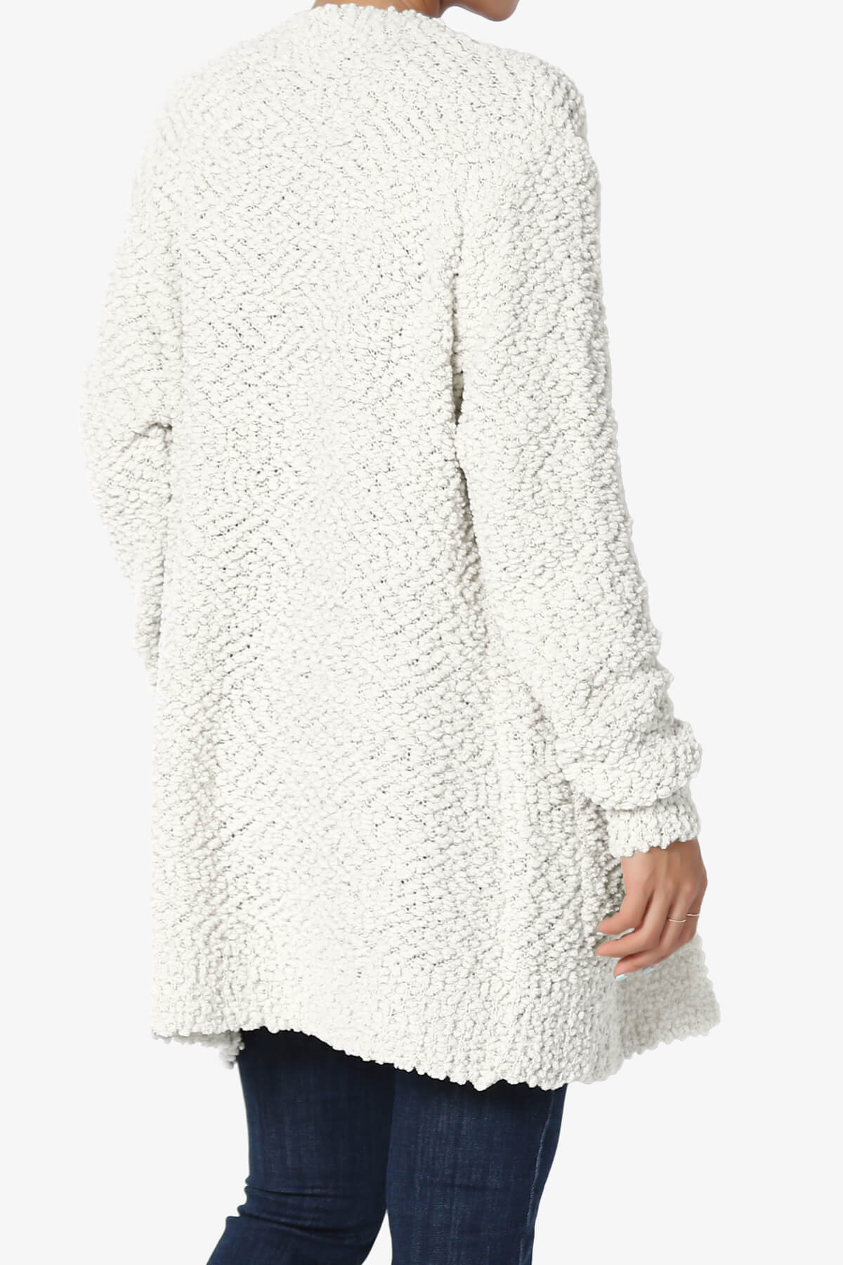 Barry Soft Popcorn Knit Sweater Cardigan BONE_4