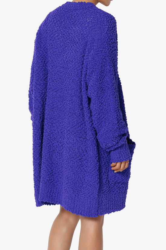 Barry Soft Popcorn Knit Sweater Cardigan BRIGHT BLUE_4