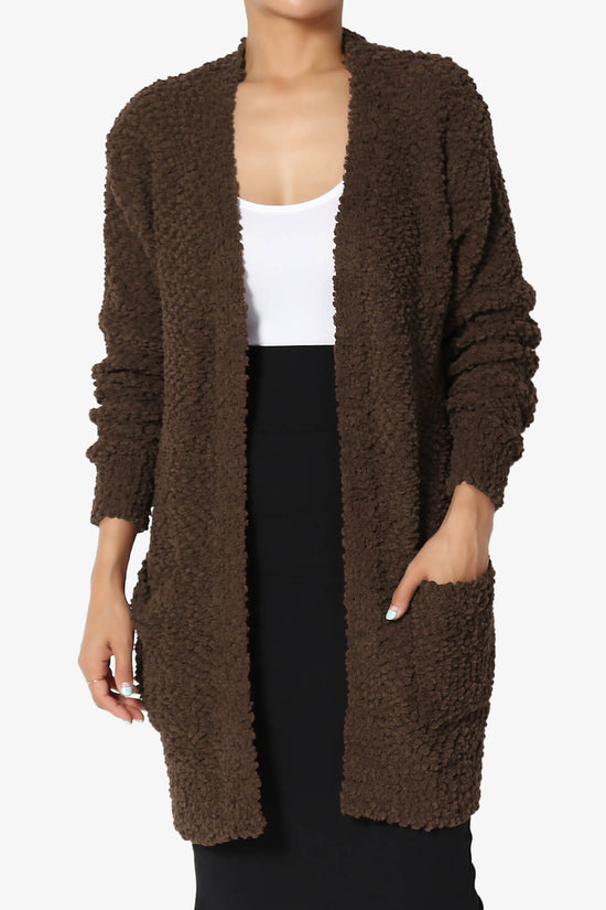 Barry Soft Popcorn Knit Sweater Cardigan BROWN_1
