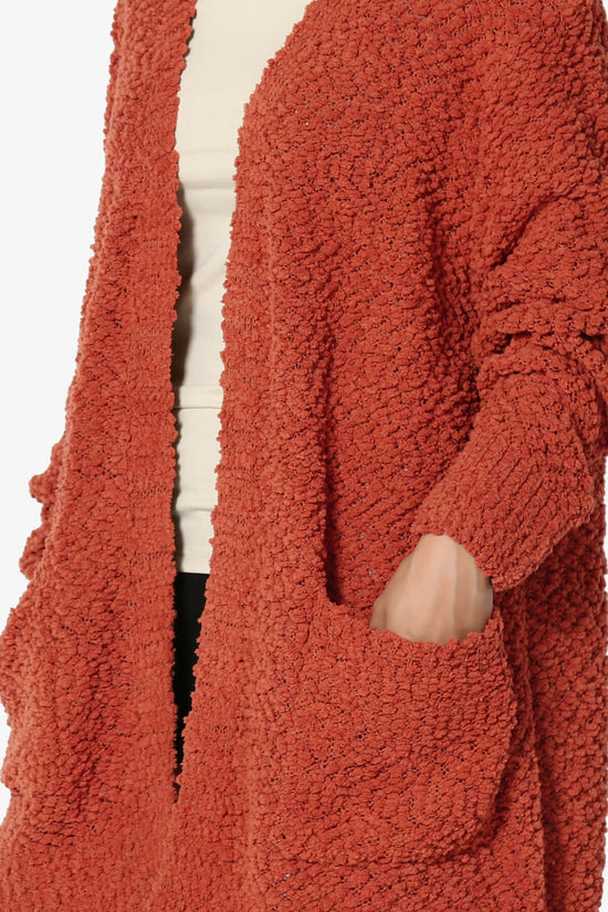 Barry Soft Popcorn Knit Sweater Cardigan COPPER_5