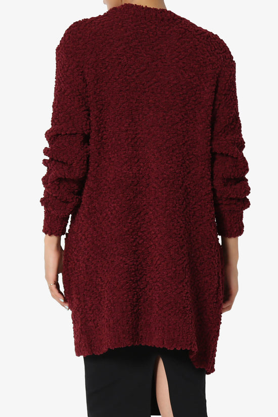 Barry Soft Popcorn Knit Sweater Cardigan DARK BURGUNDY_2