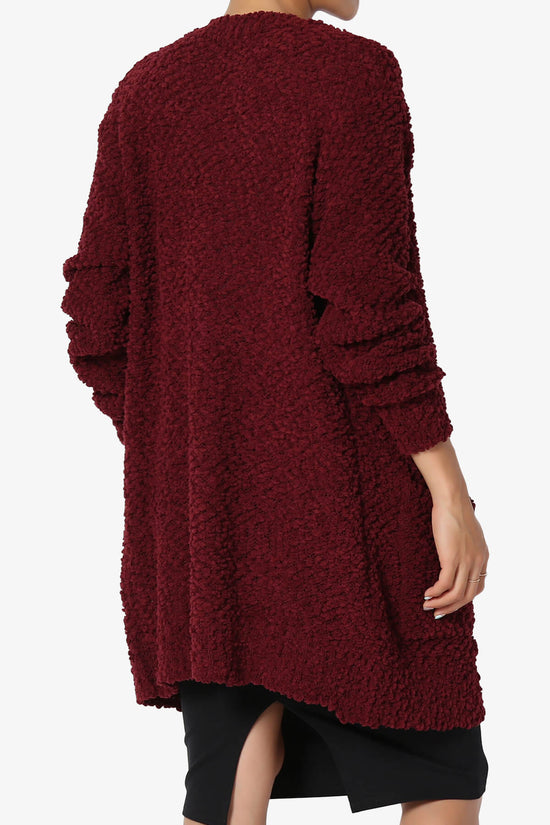Barry Soft Popcorn Knit Sweater Cardigan DARK BURGUNDY_4