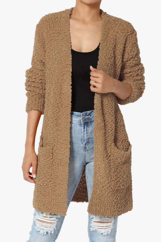 Barry Soft Popcorn Knit Sweater Cardigan DEEP CAMEL_1